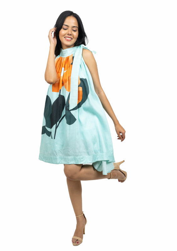 Aqua Blue Side Knot Dress