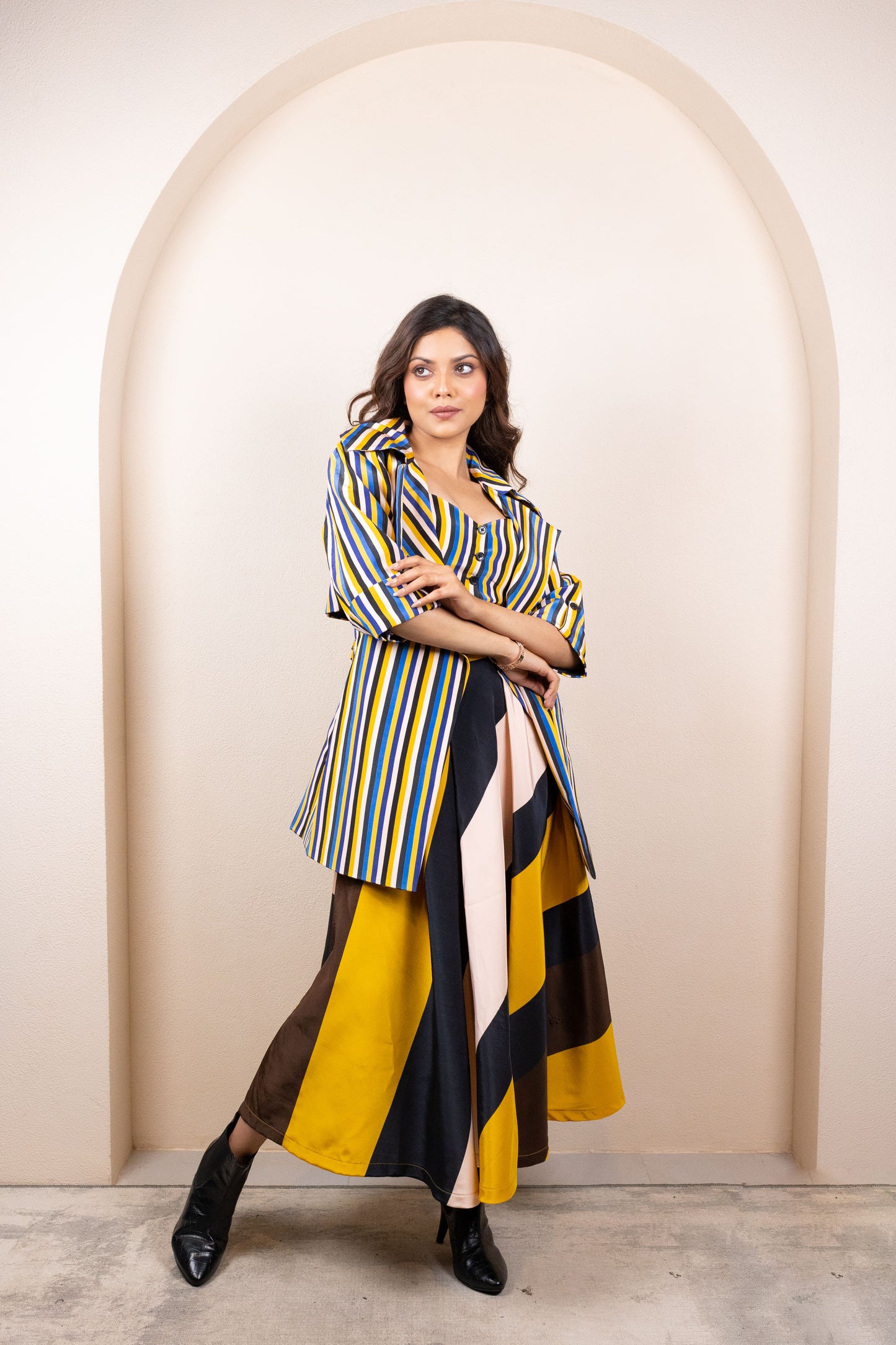 Striped Co-ord with Jacket