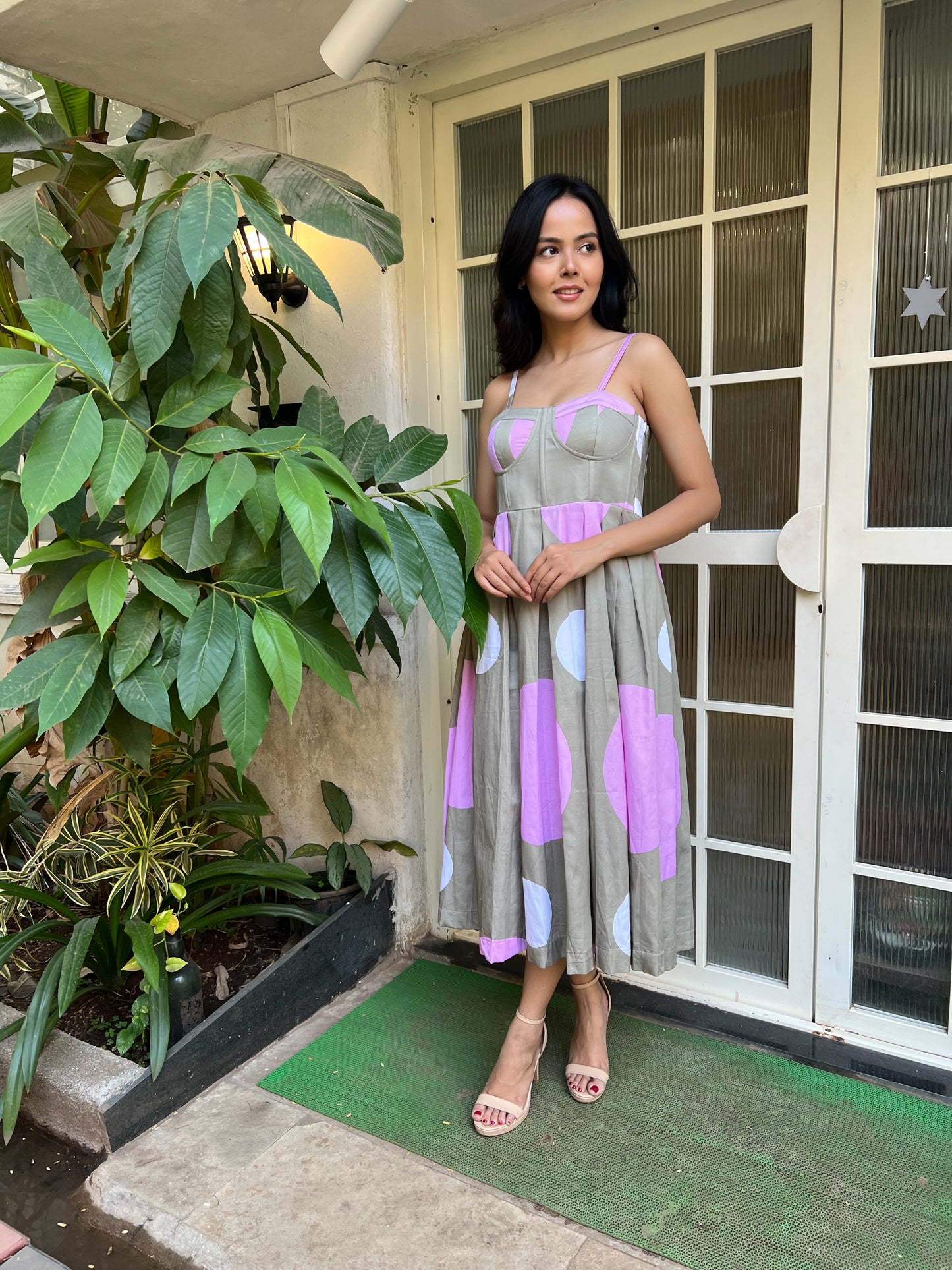 Spaghetti polka dot dress