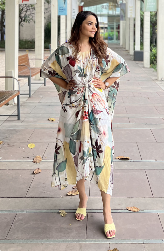Muslin Printed Knot Kaftan