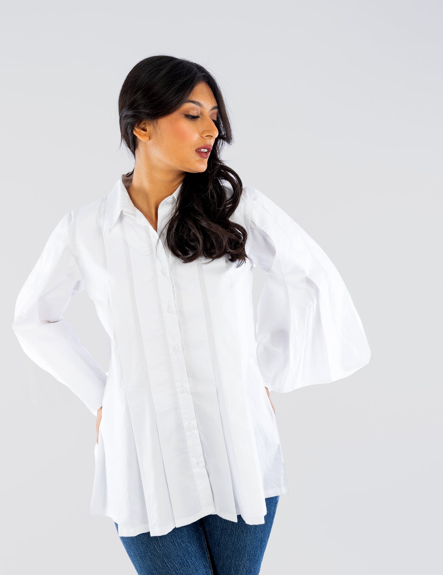 Cotton Pleated Shirt