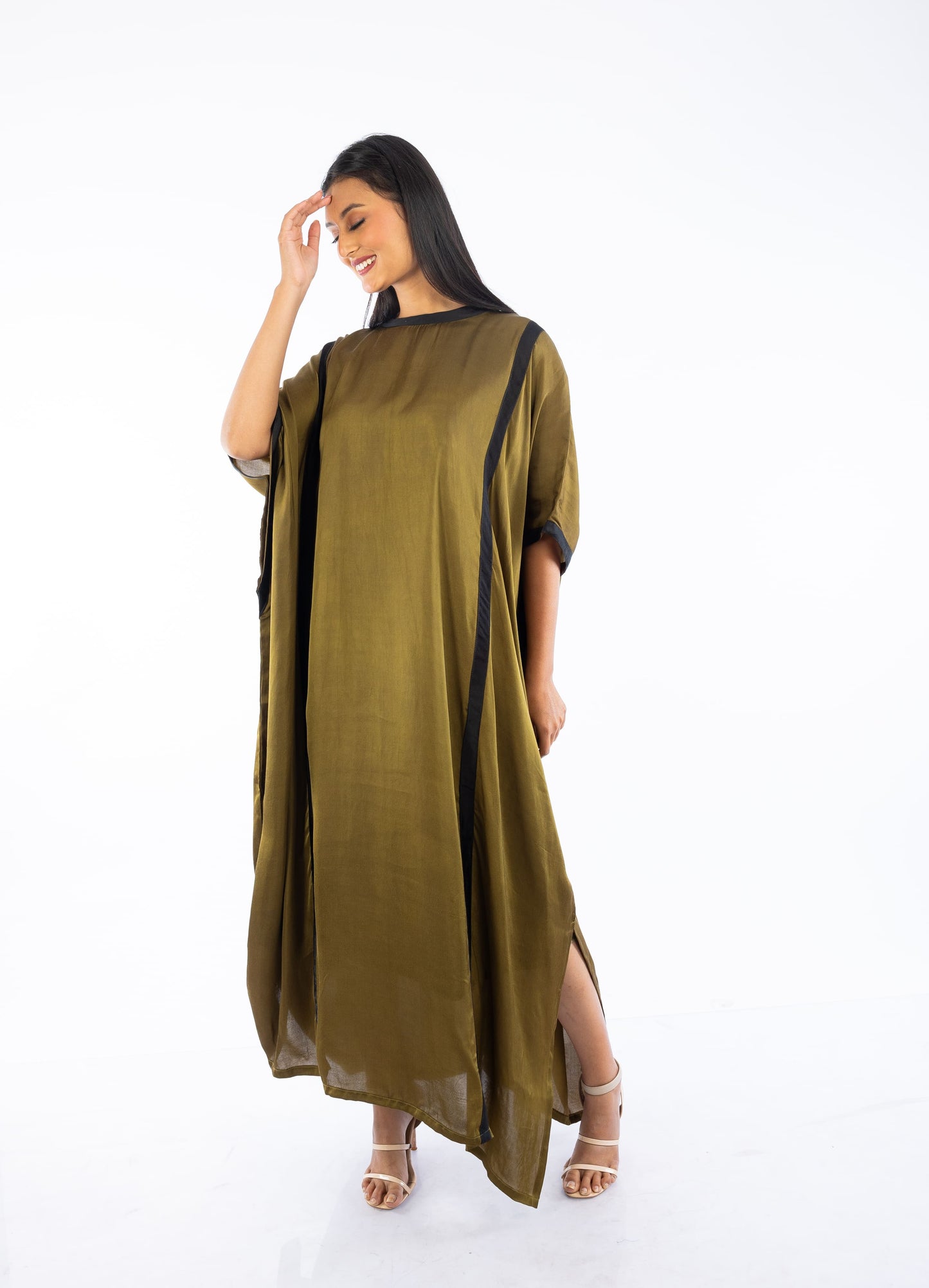 Green Colorblock Kaftan