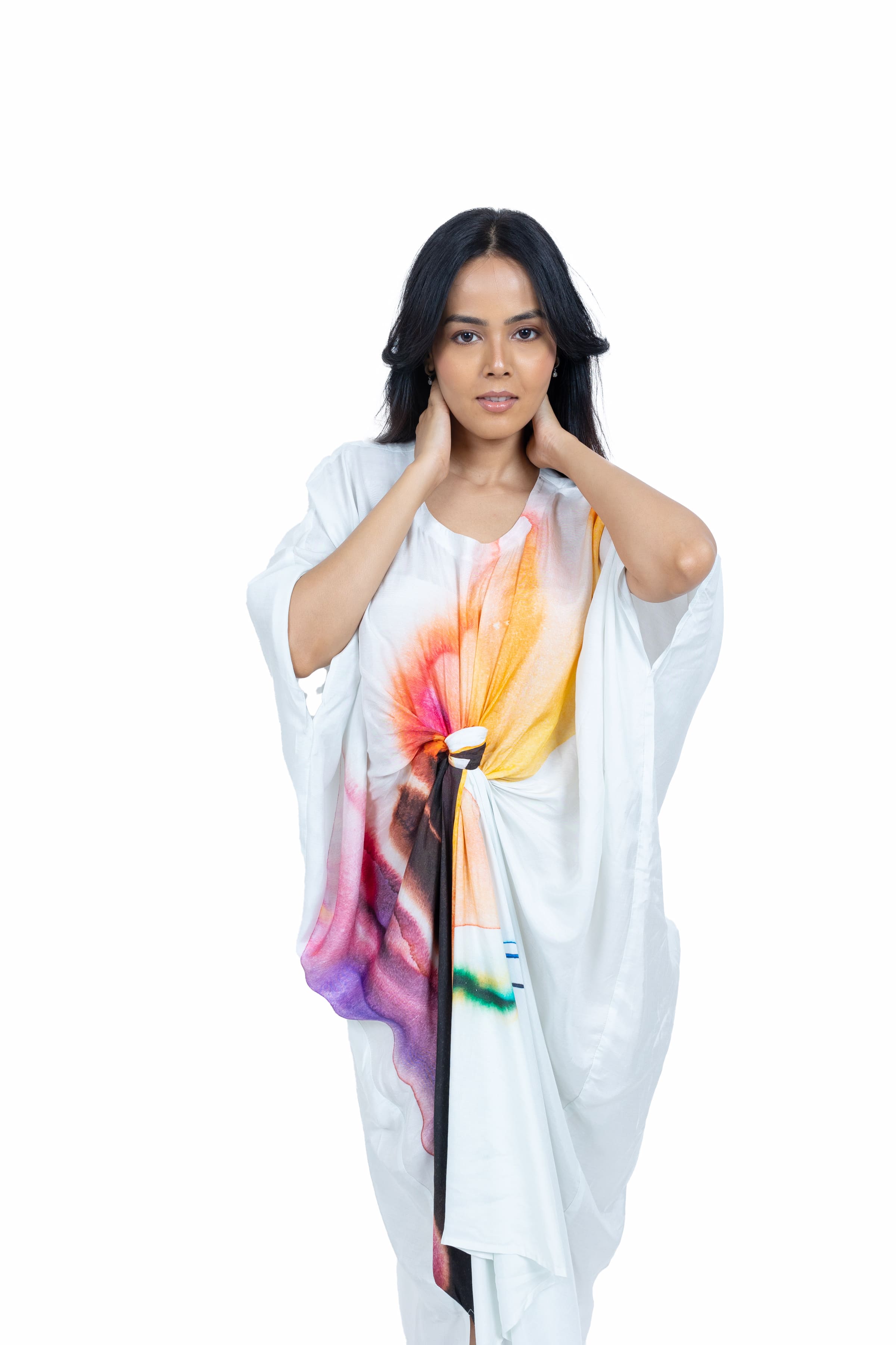 Muslin Printed Knot Kaftan