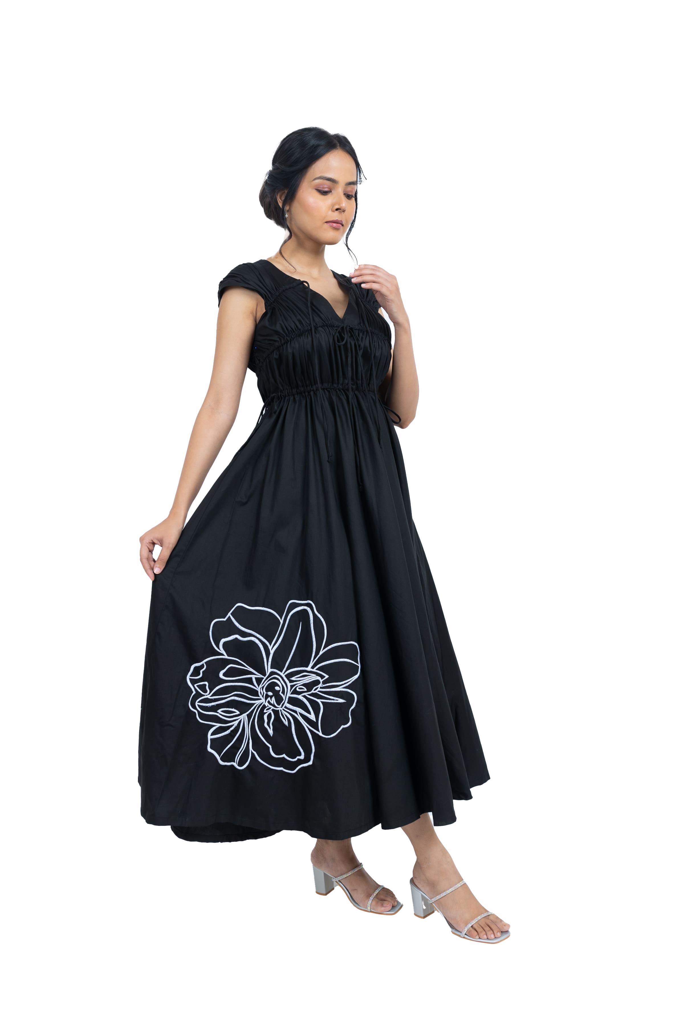 Long gathered dress