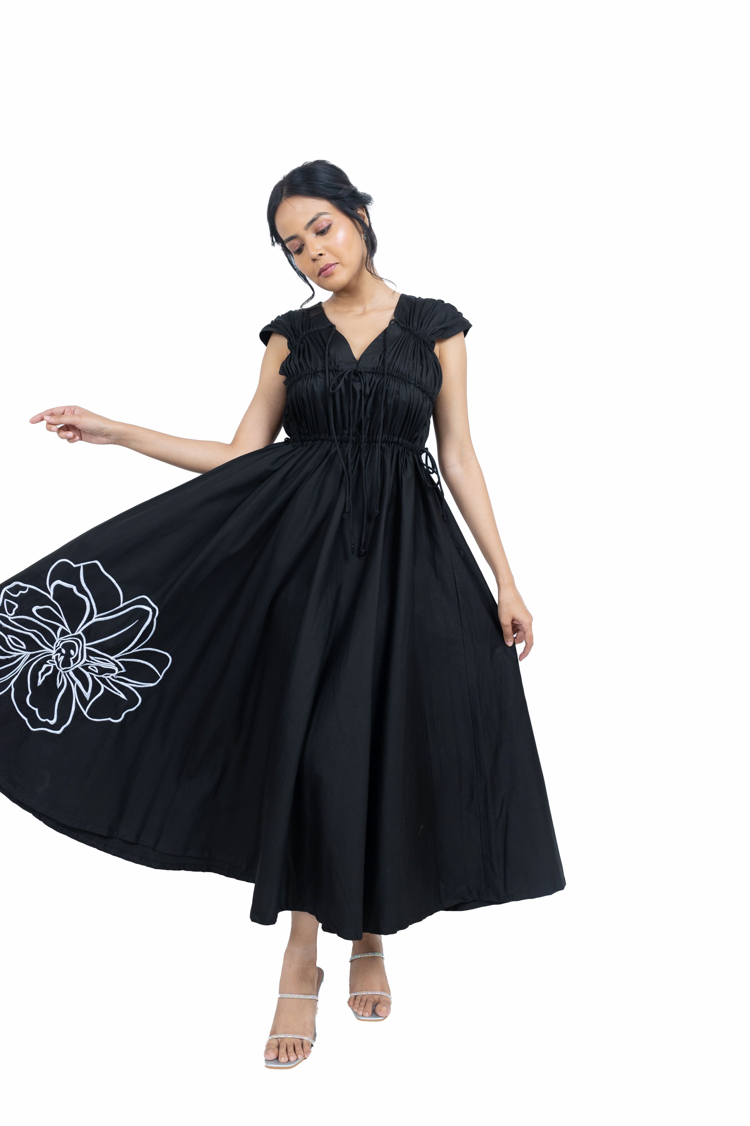 Long gathered dress