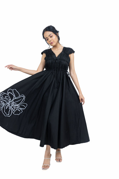 Long gathered dress