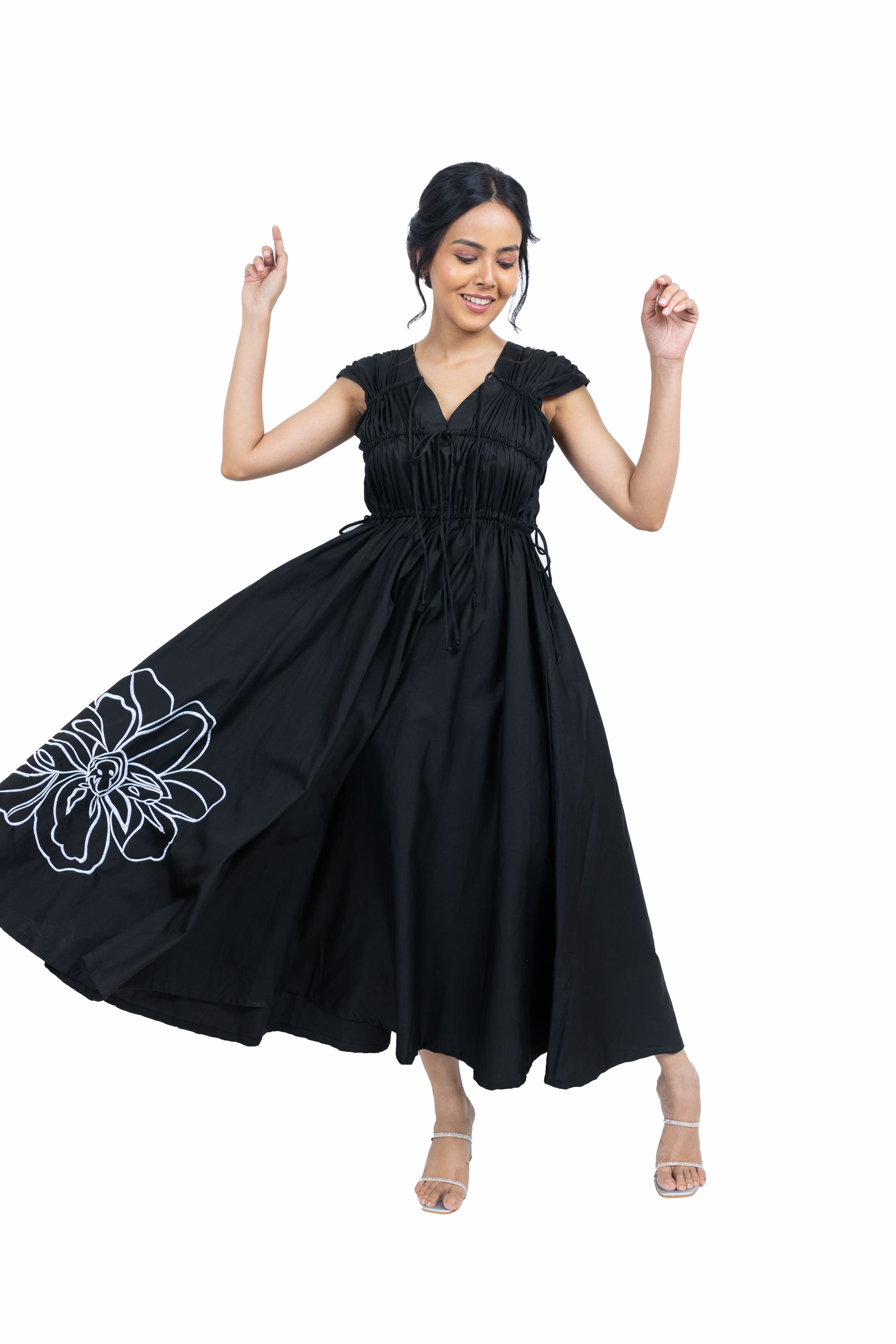 Long gathered dress