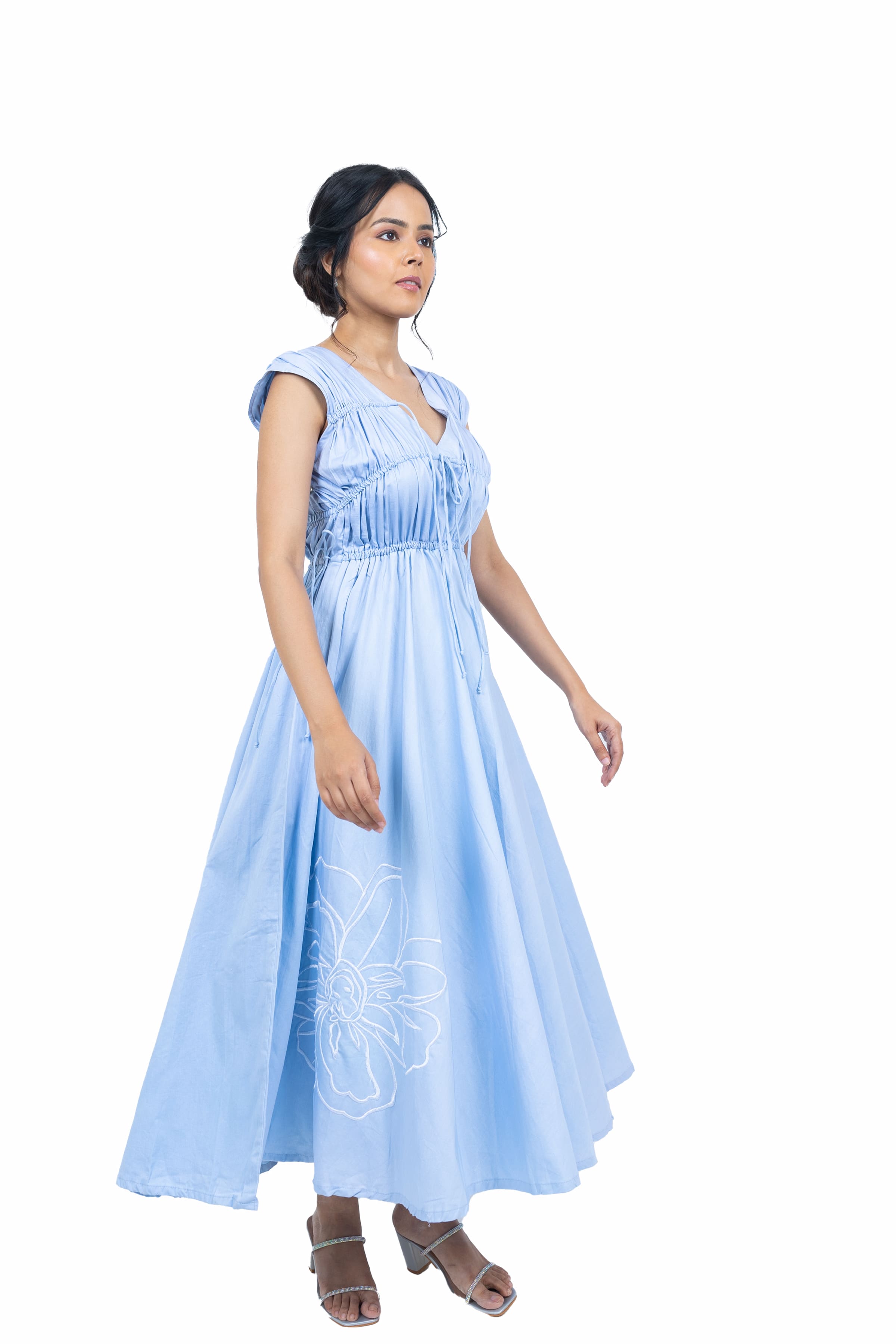 Long gathered dress