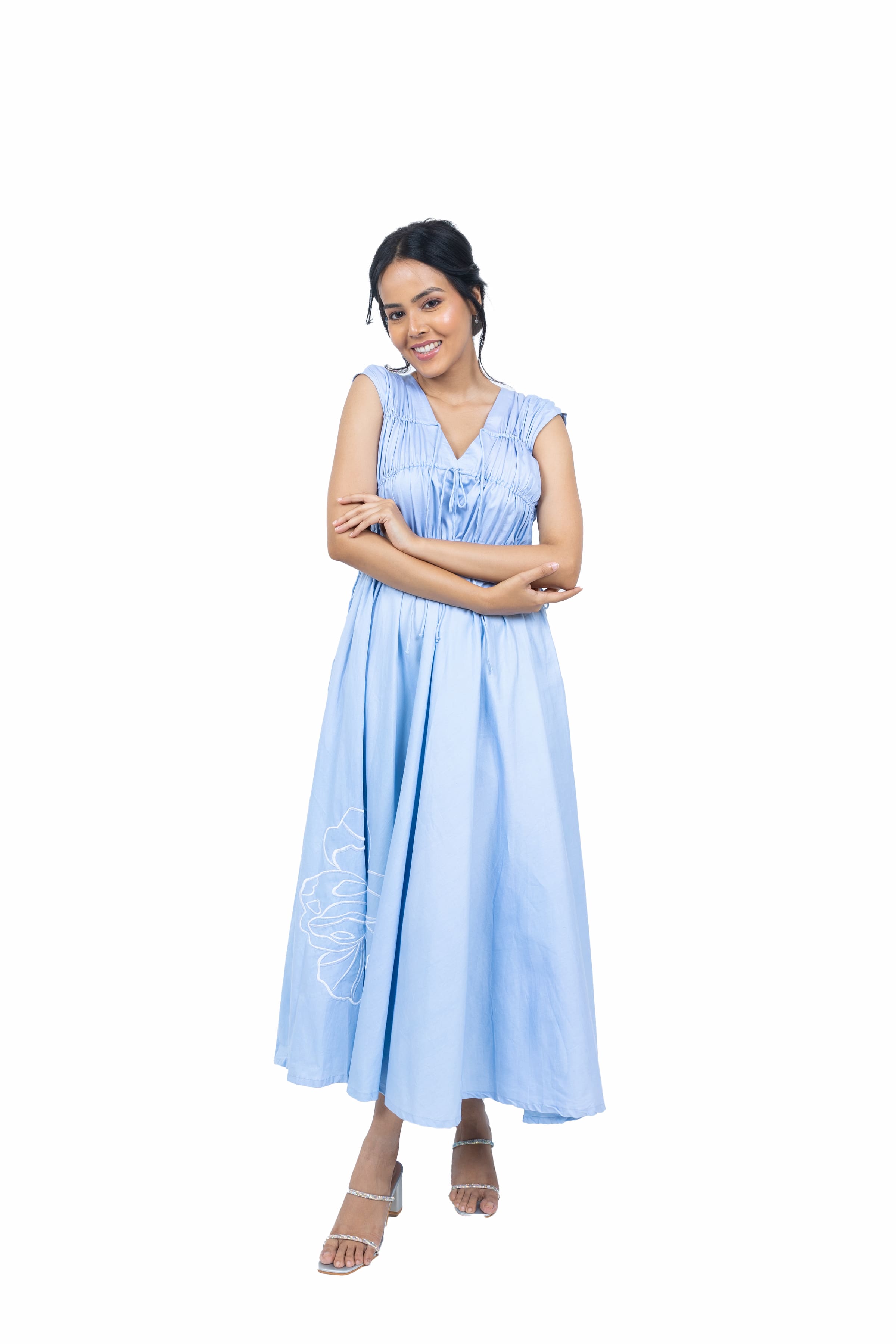 Long gathered dress