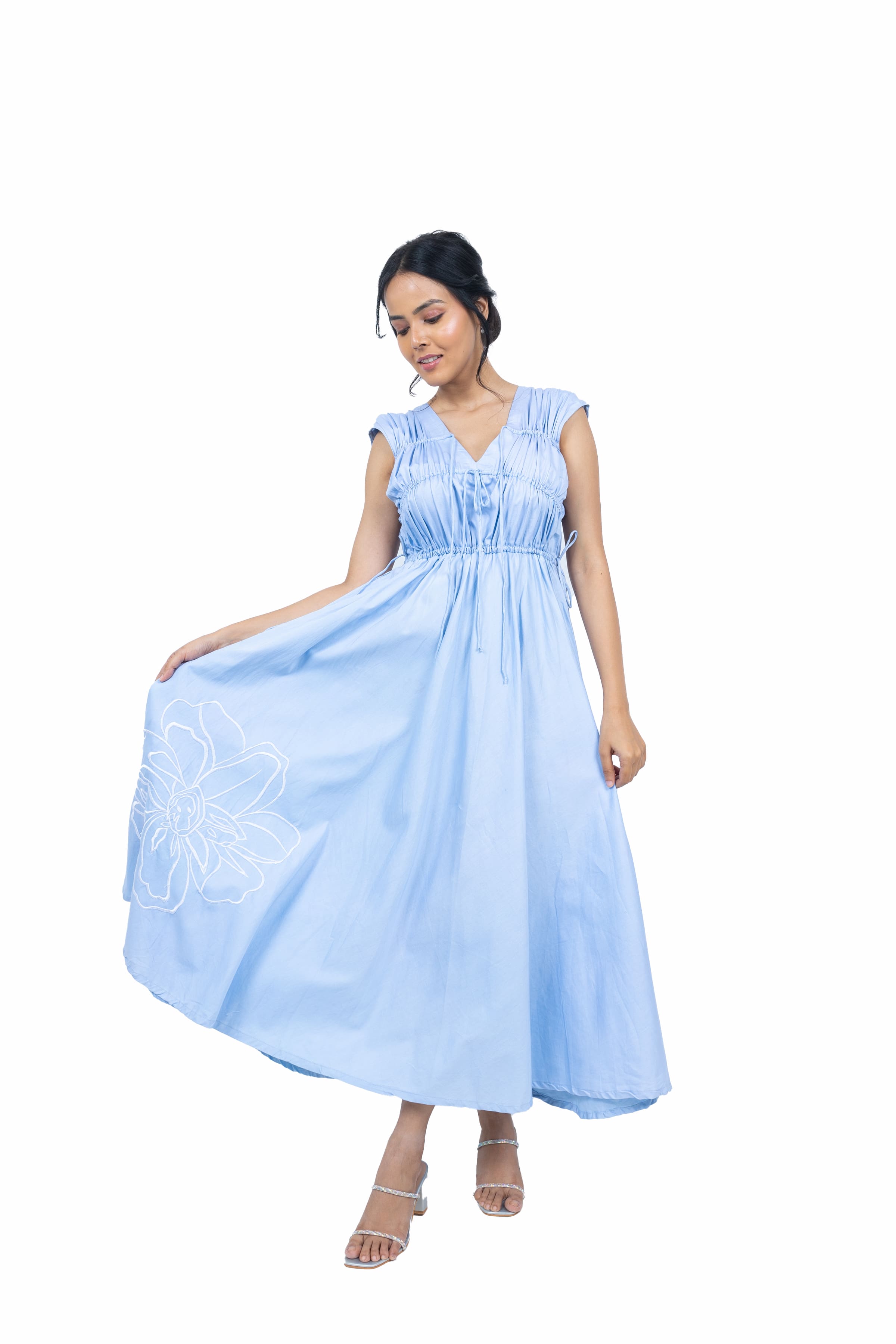 Long gathered dress