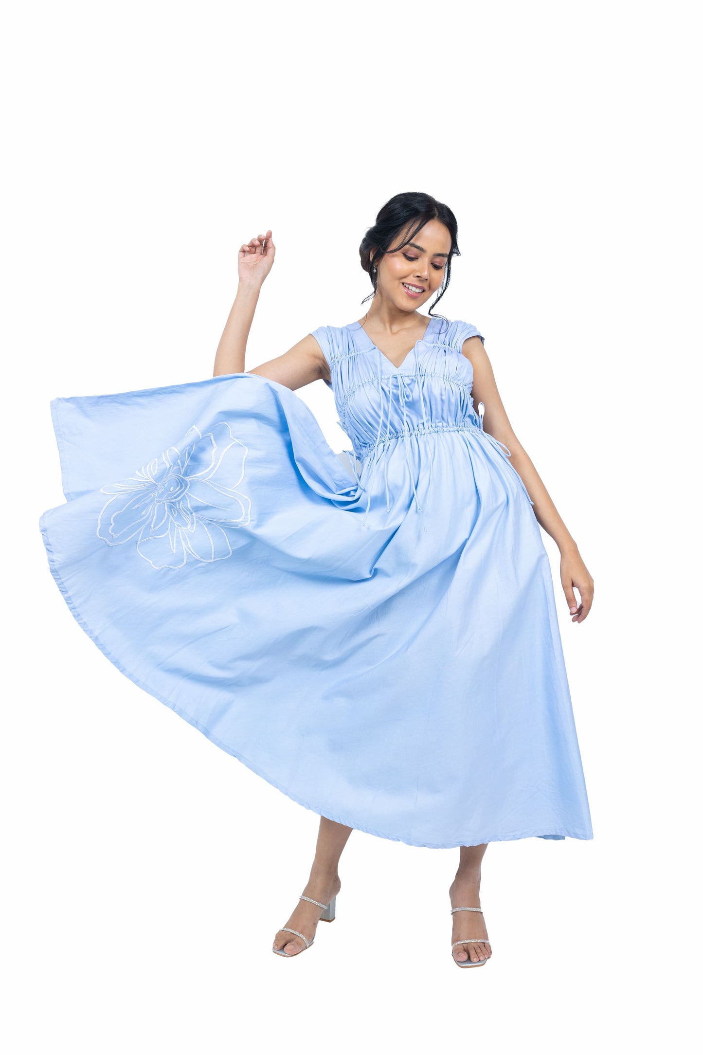 Long gathered dress