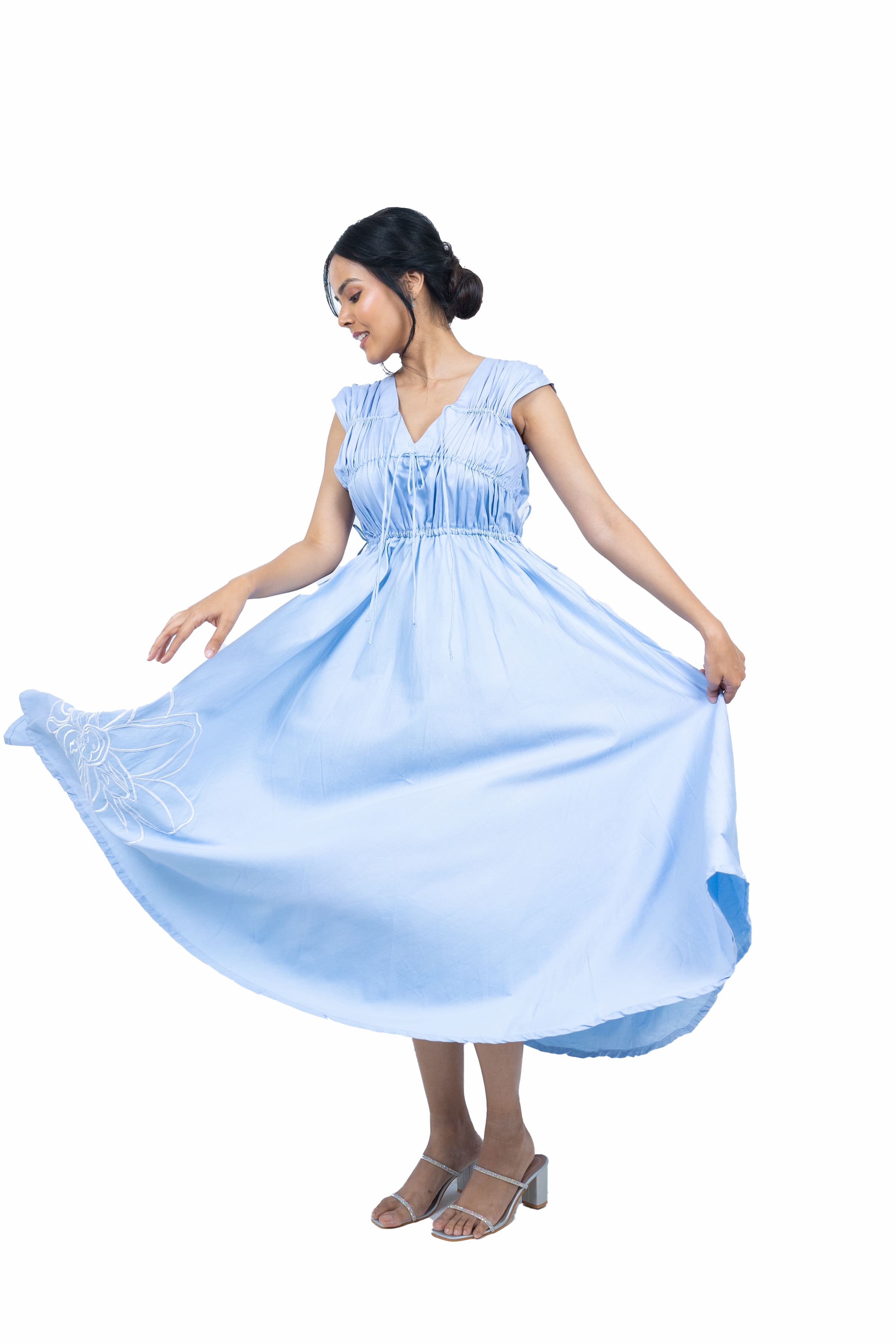 Long gathered dress