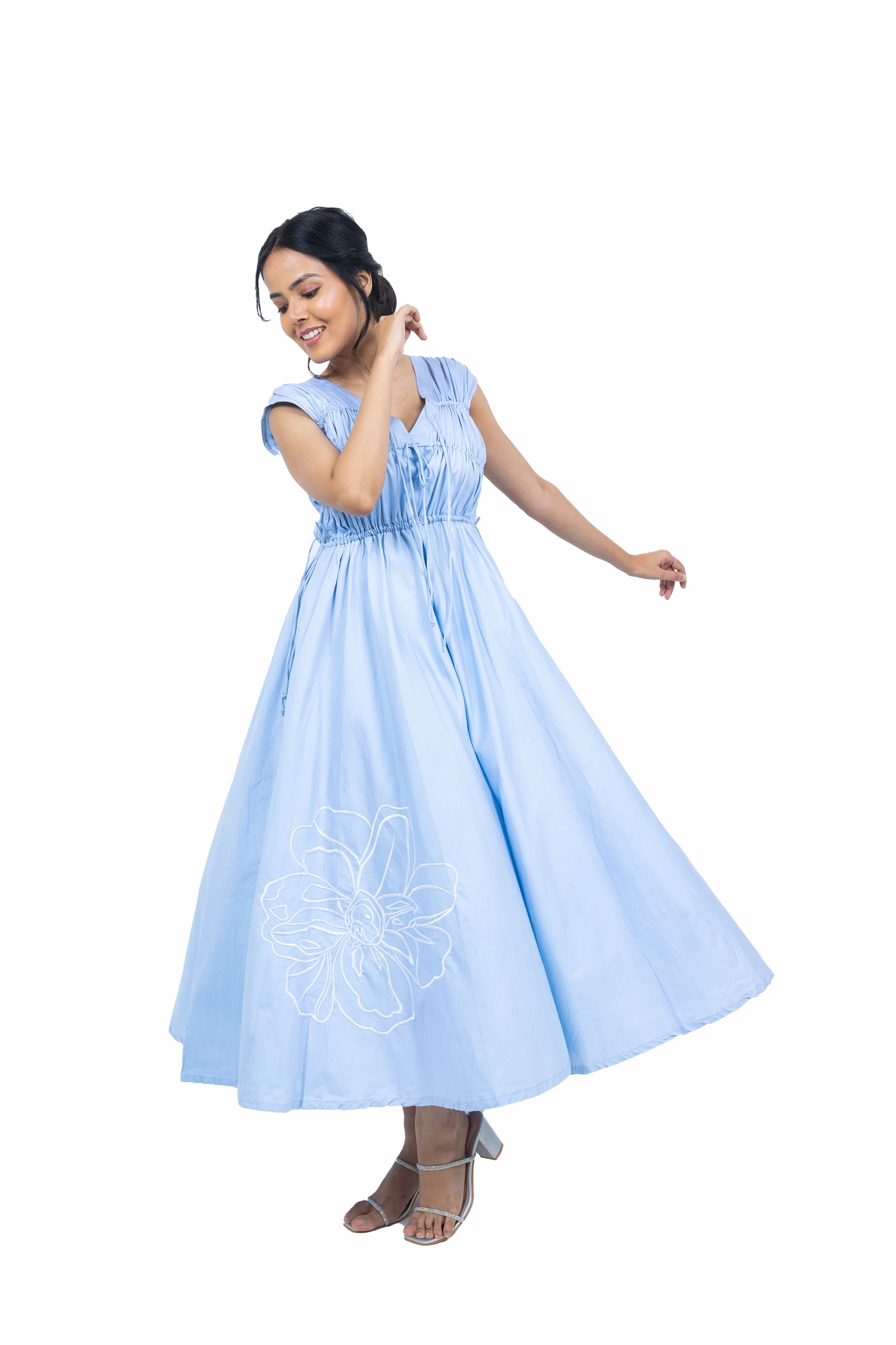 Long gathered dress