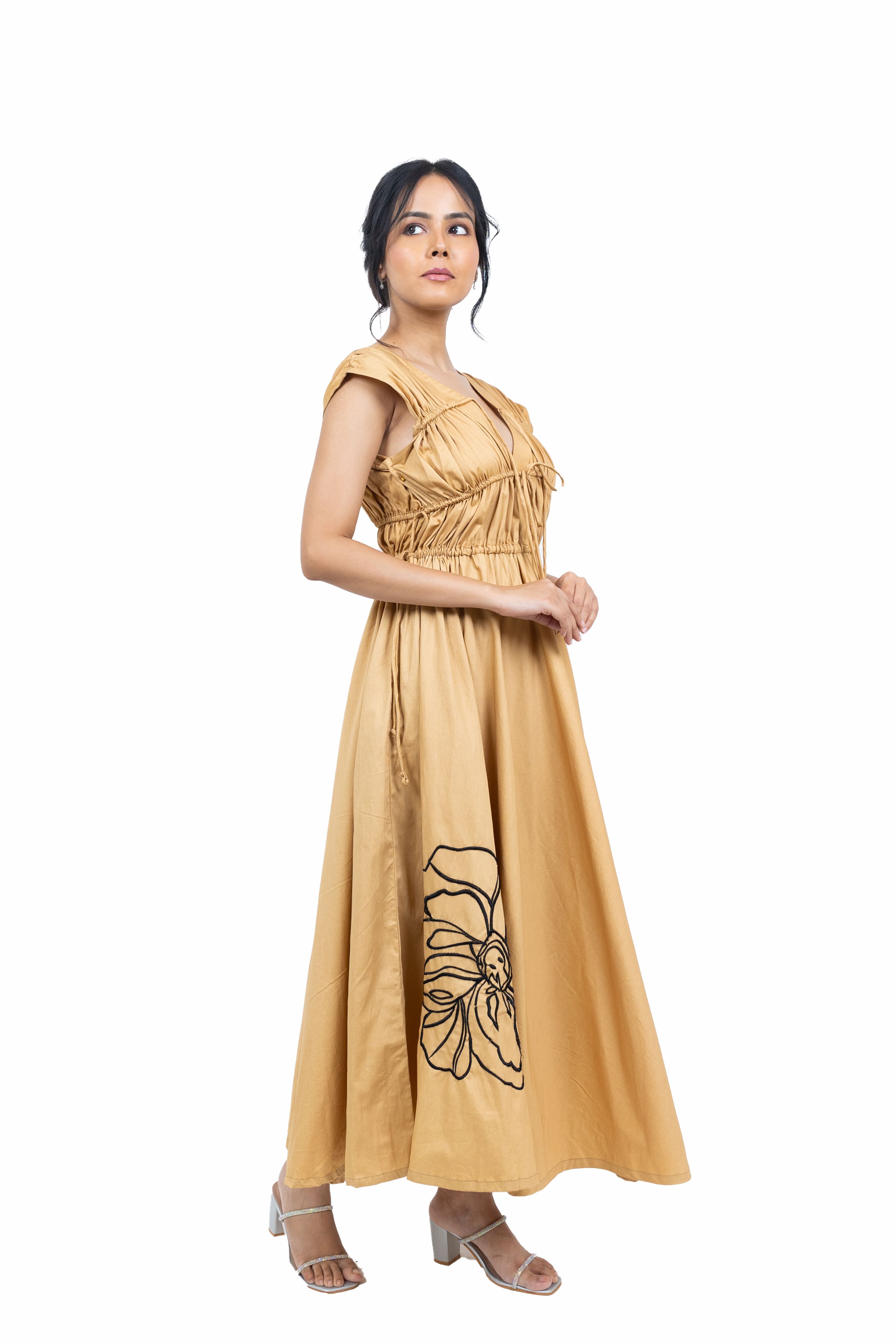 Long gathered dress