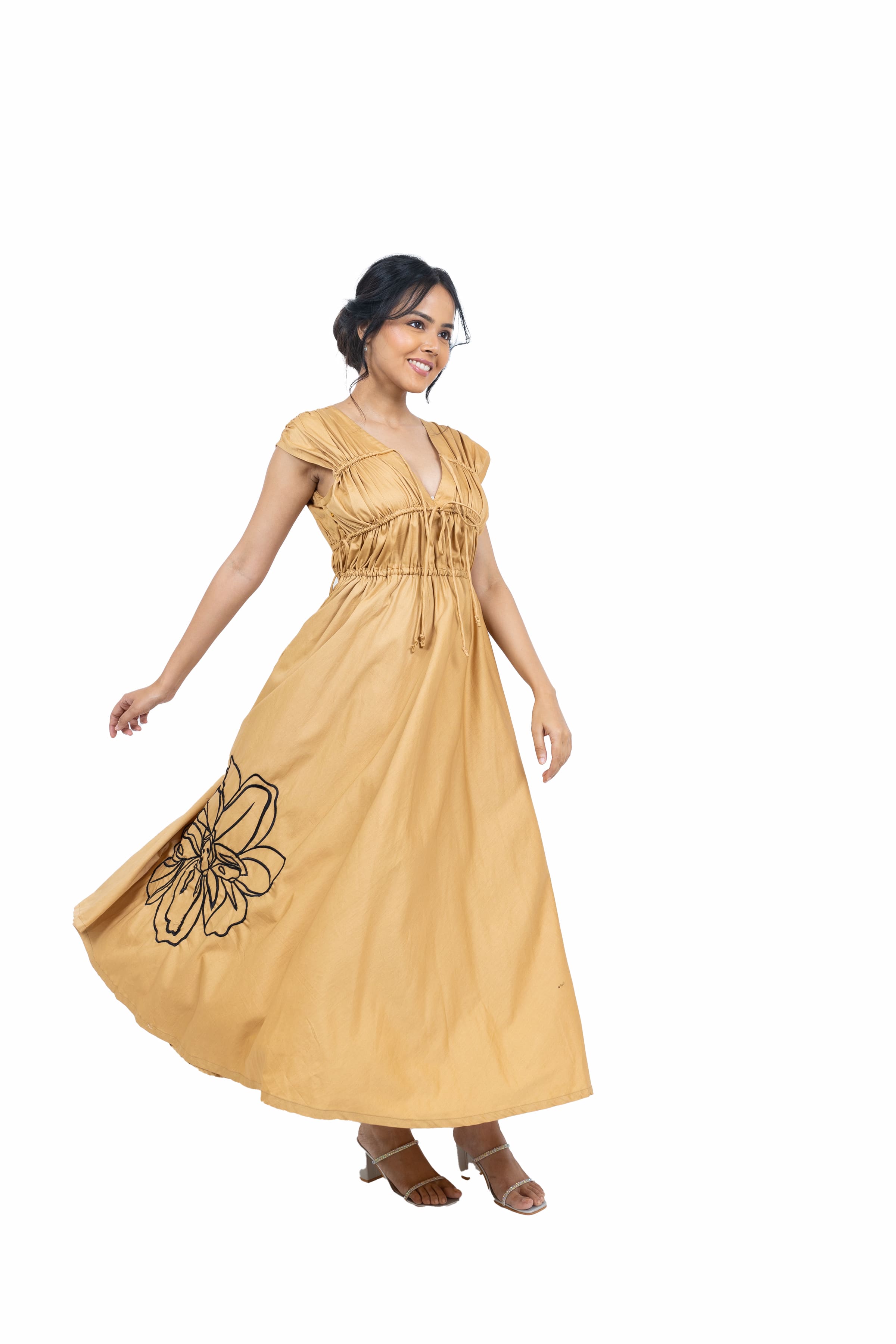 Long gathered dress