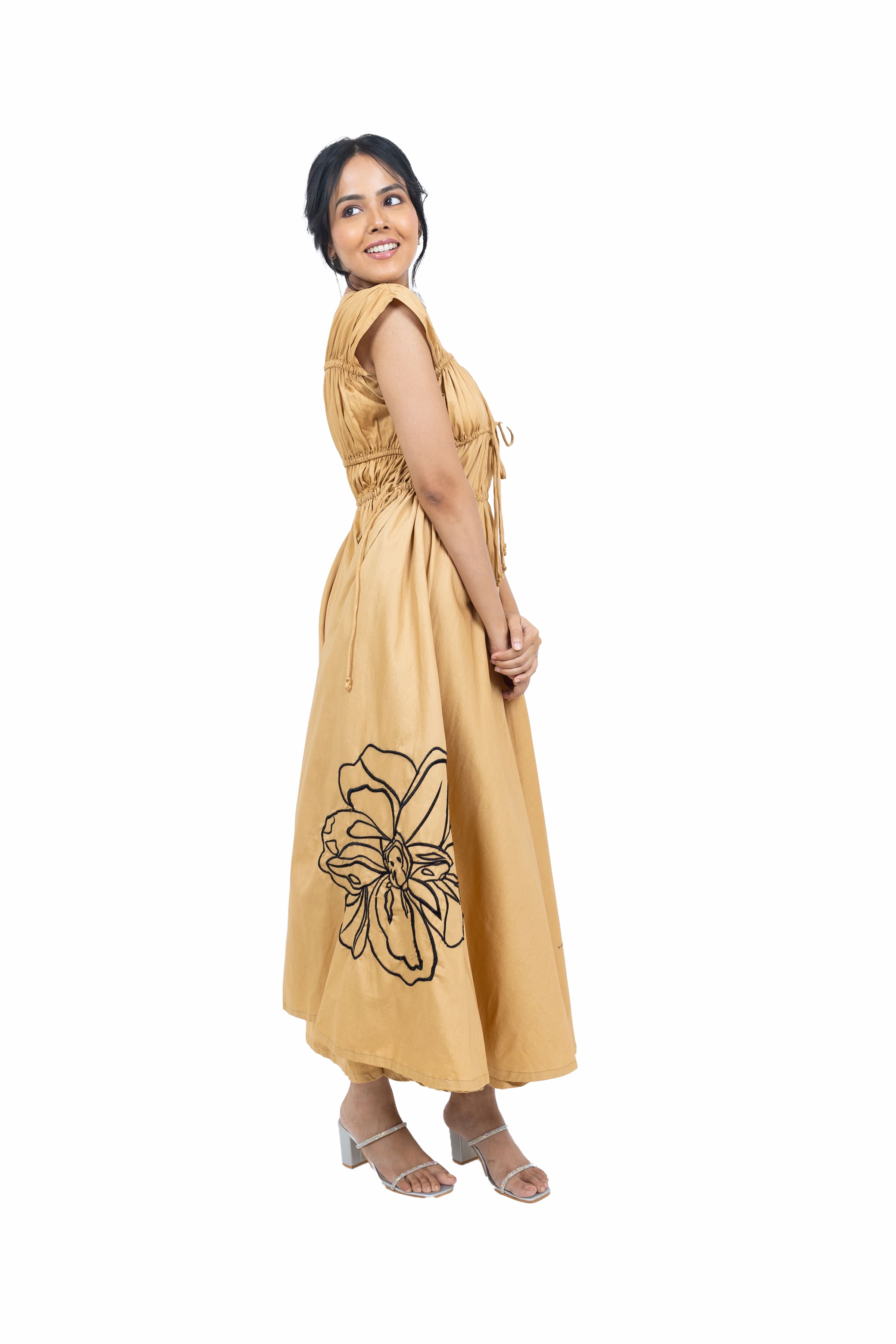 Long gathered dress