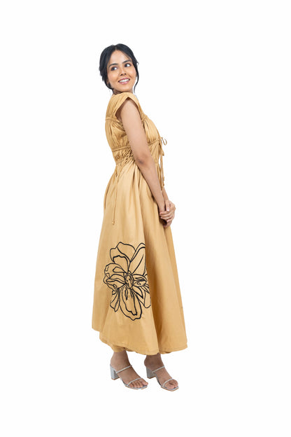 Long gathered dress