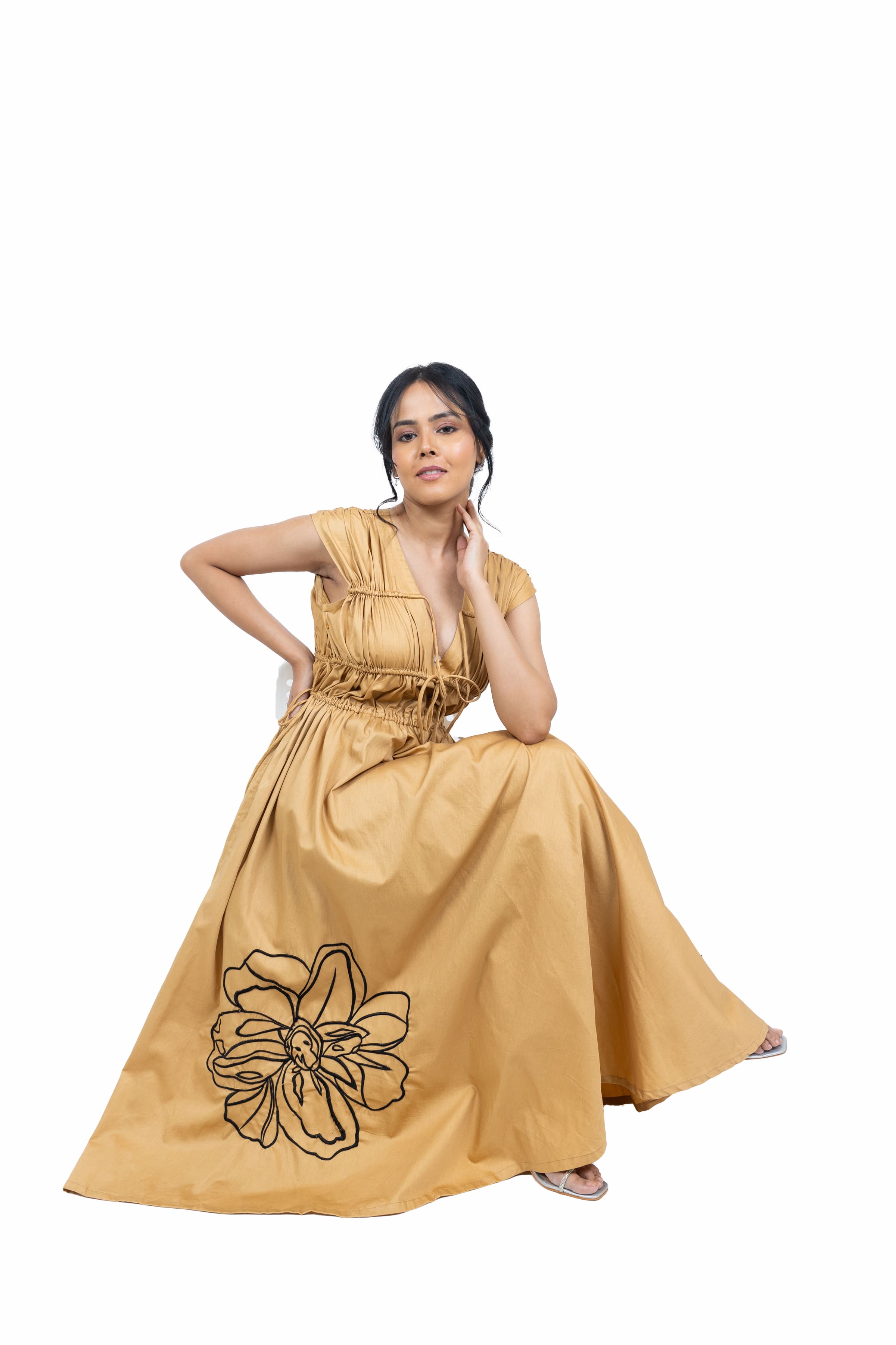 Long gathered dress