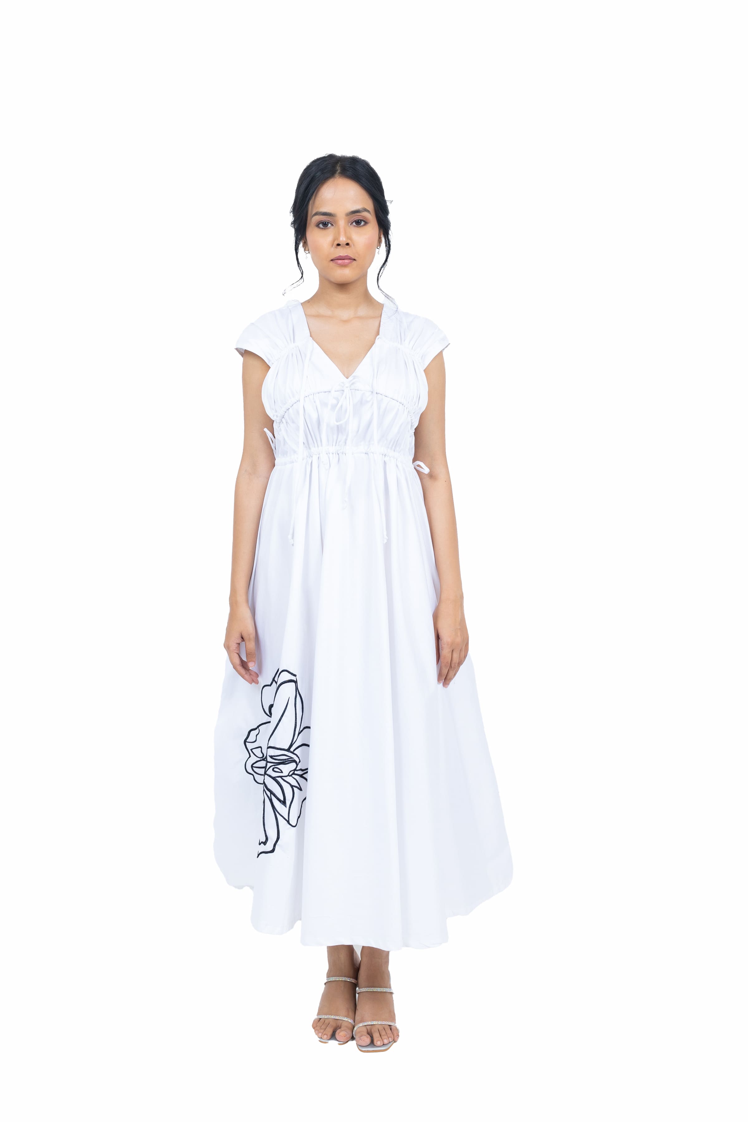 Long gathered dress