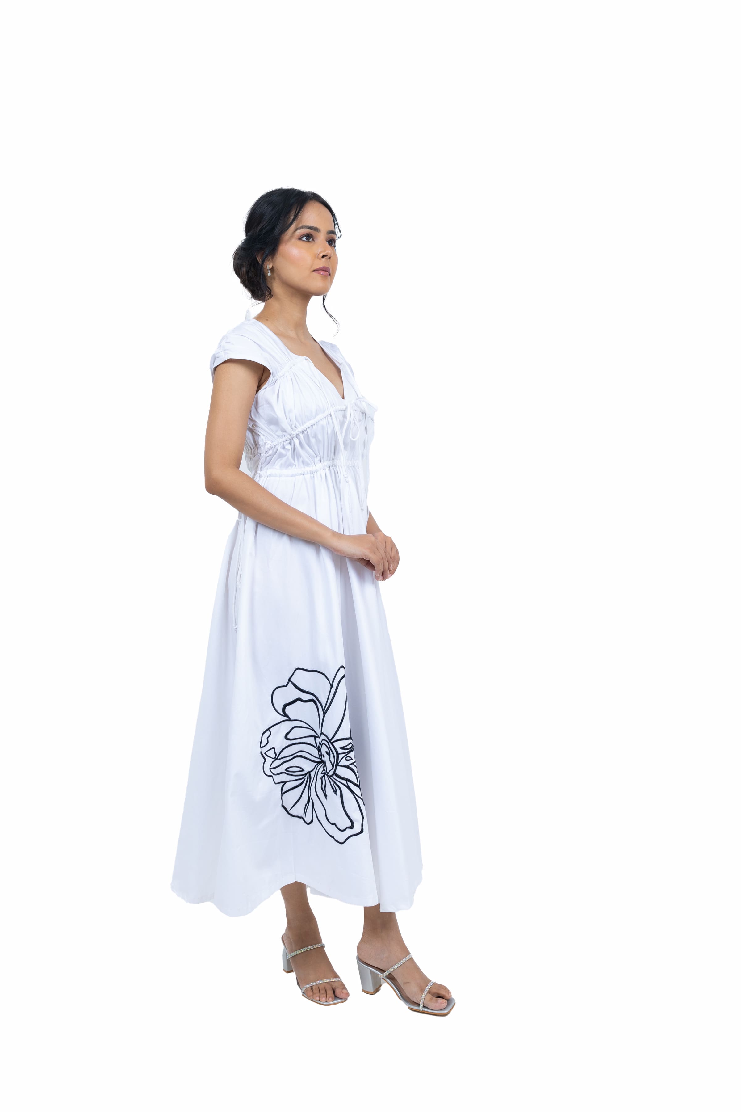 Long gathered dress