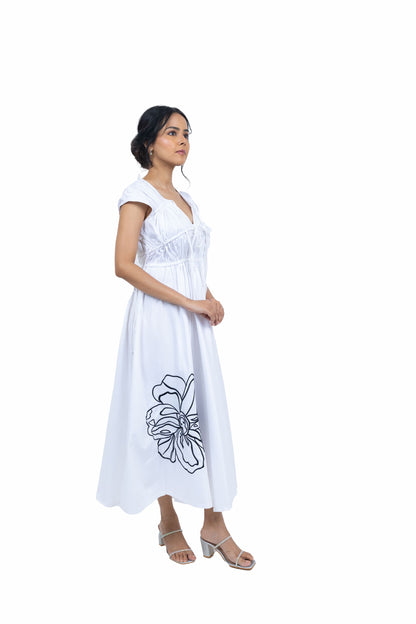 Long gathered dress