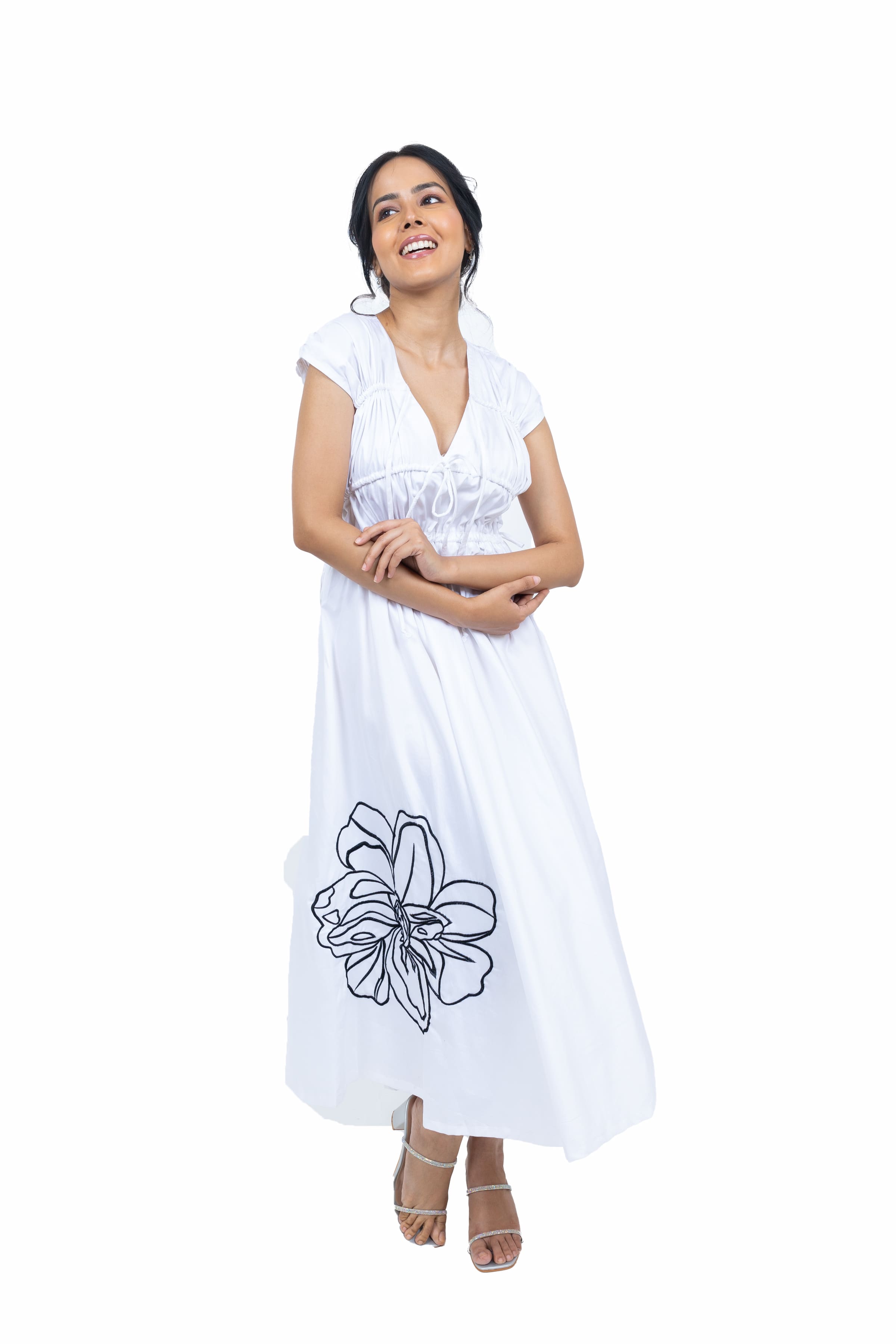 Long gathered dress