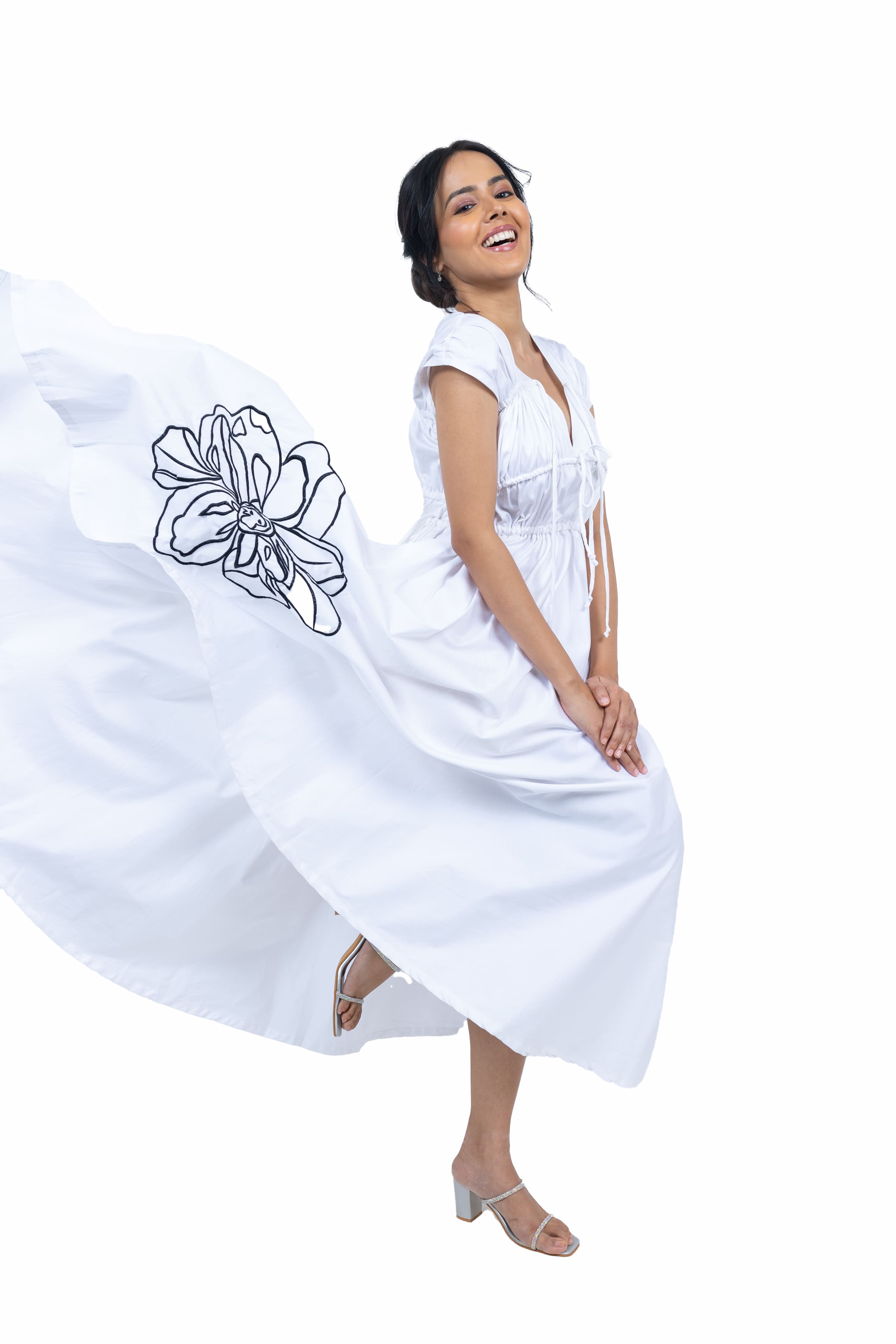 Long gathered dress