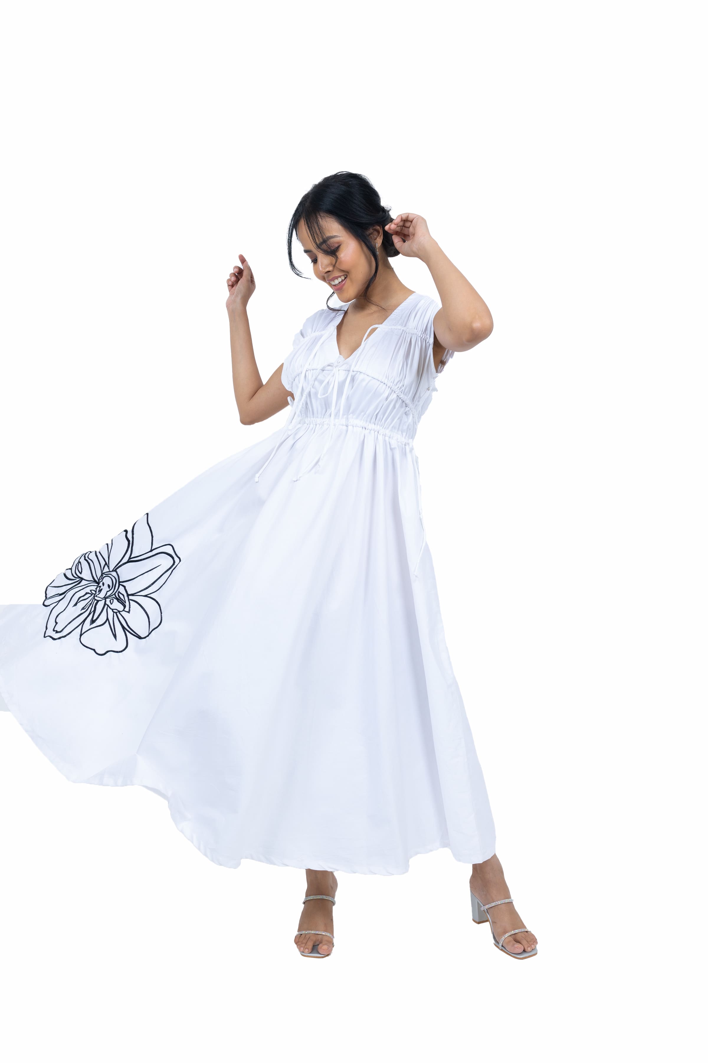 Long gathered dress