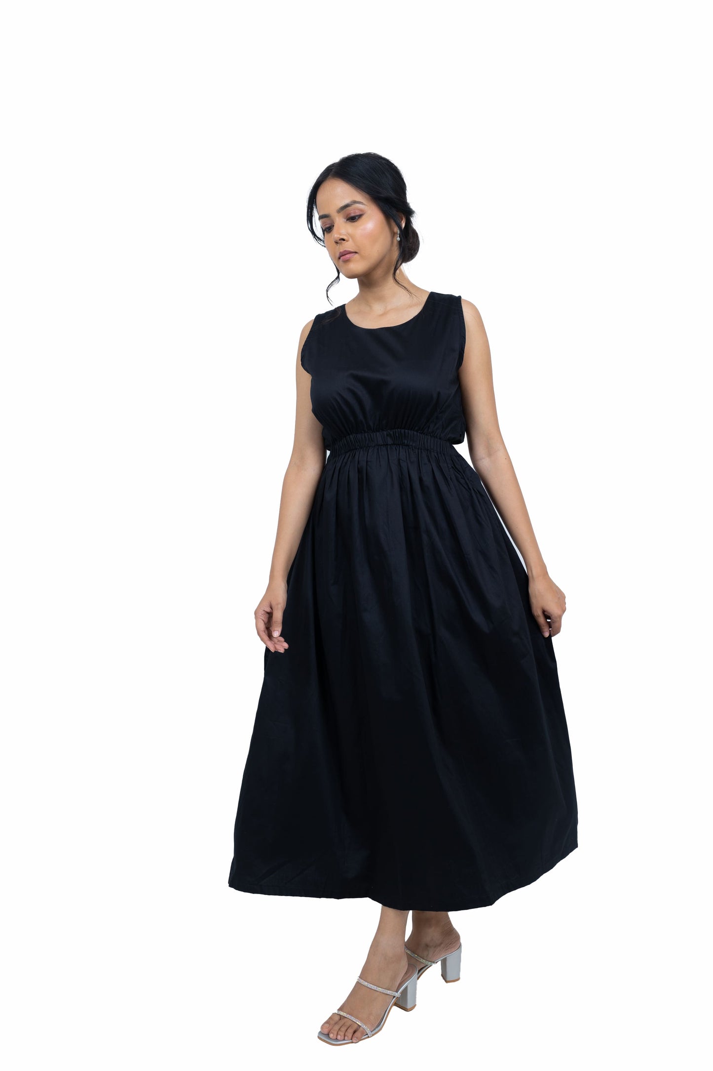 Sleeveless Gathered Dress