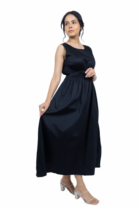 Sleeveless Gathered Dress