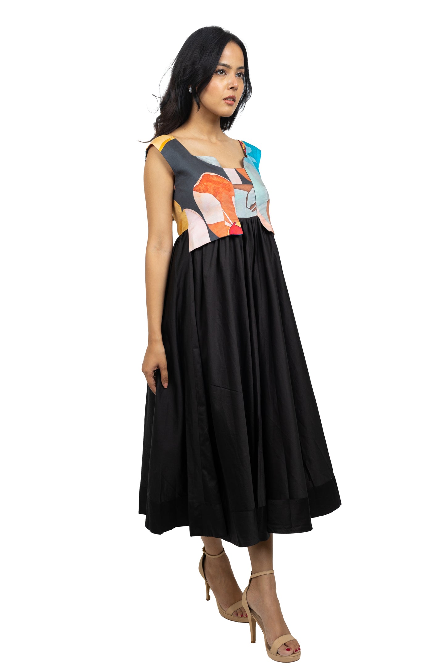 Black and Print Dress