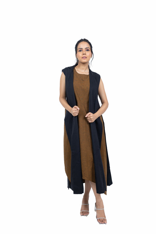 Black High Slit Jacket
