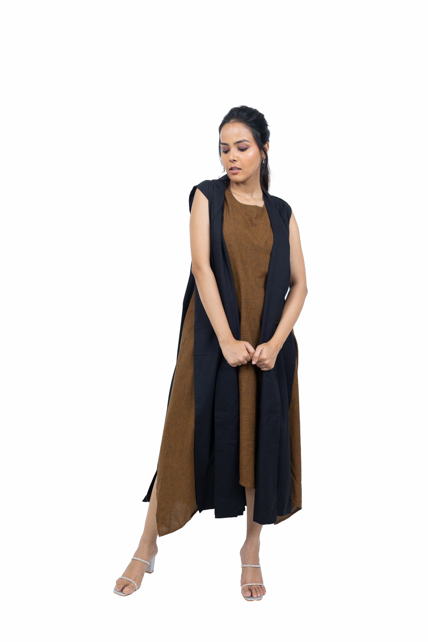 Black High Slit Jacket