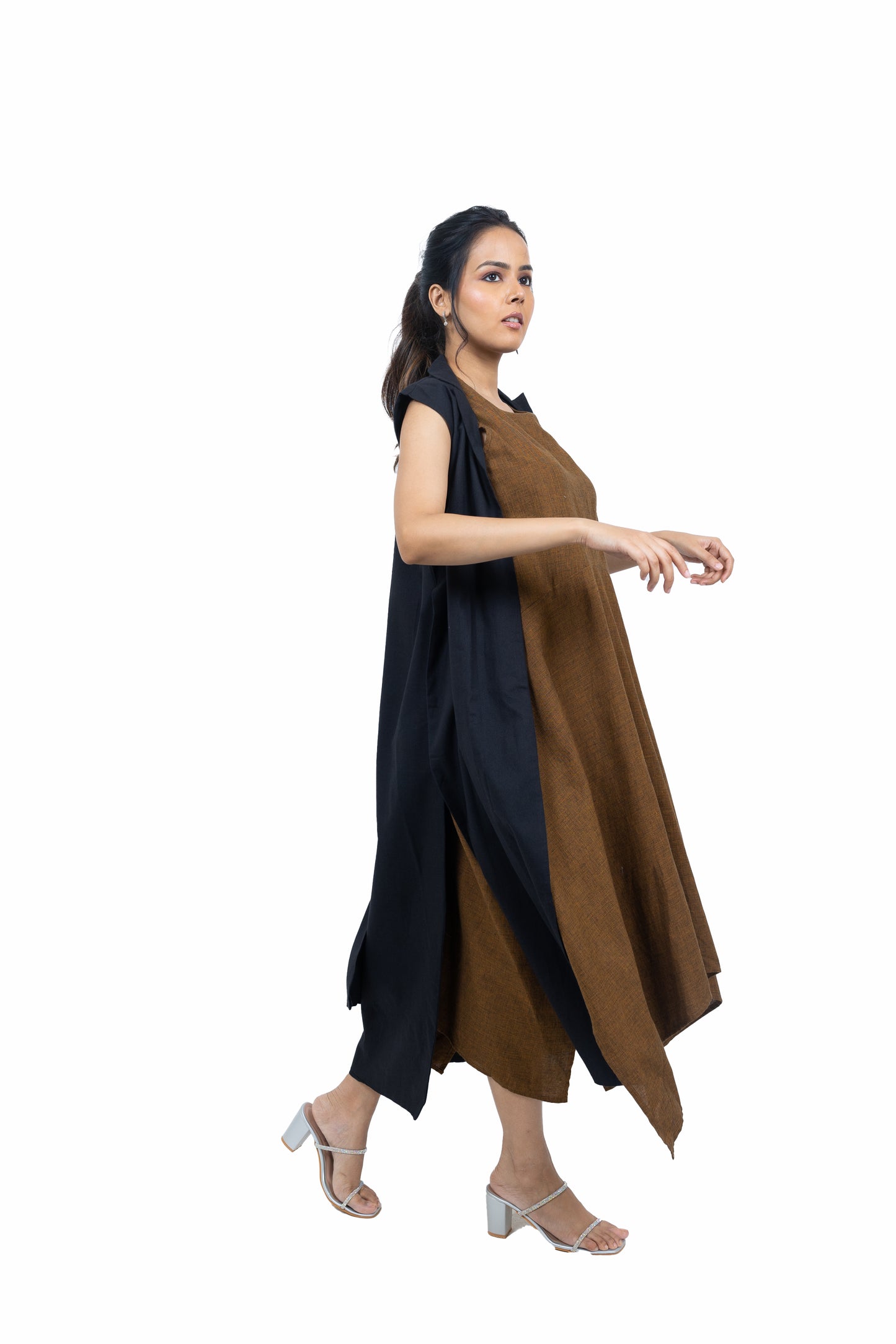 Black High Slit Jacket