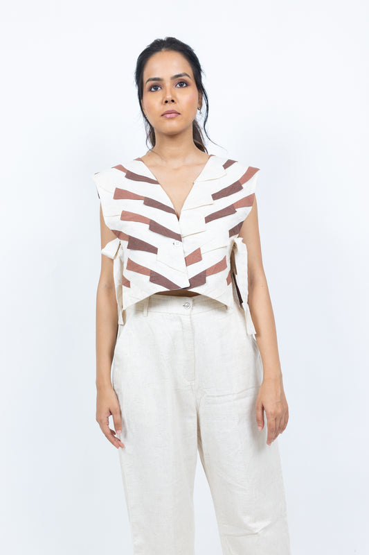 Patchwork Jacket Set