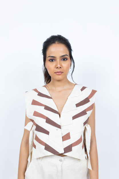 Patchwork Jacket Set