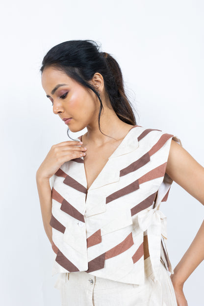 Patchwork Jacket Set