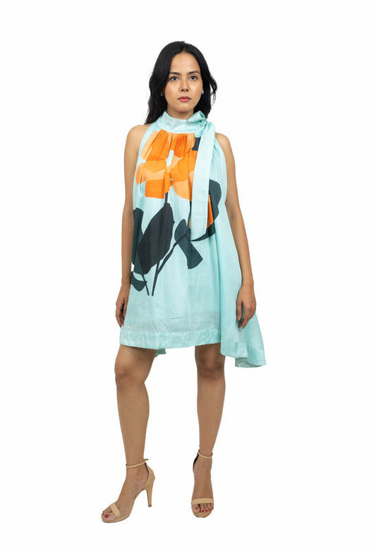 Aqua Blue Side Knot Dress