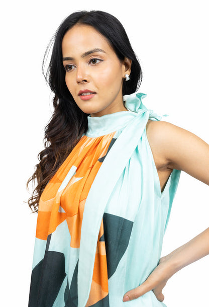 Aqua Blue Side Knot Dress