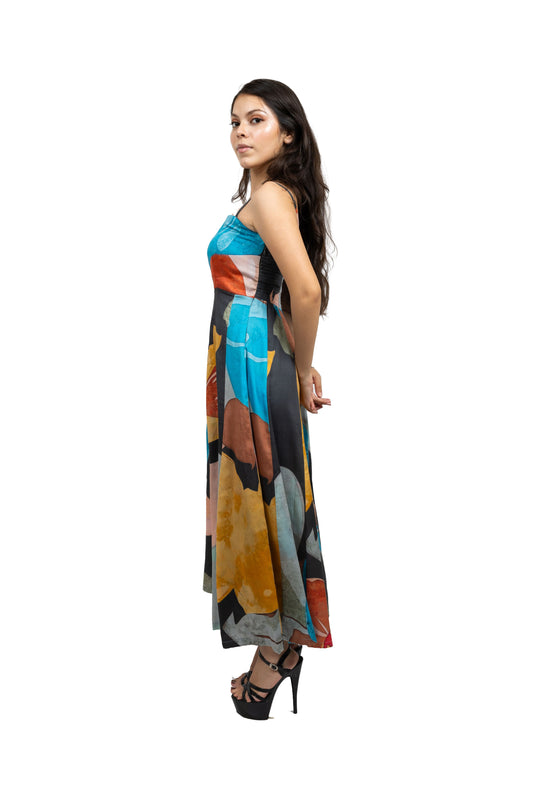 Panel spaghetti dress