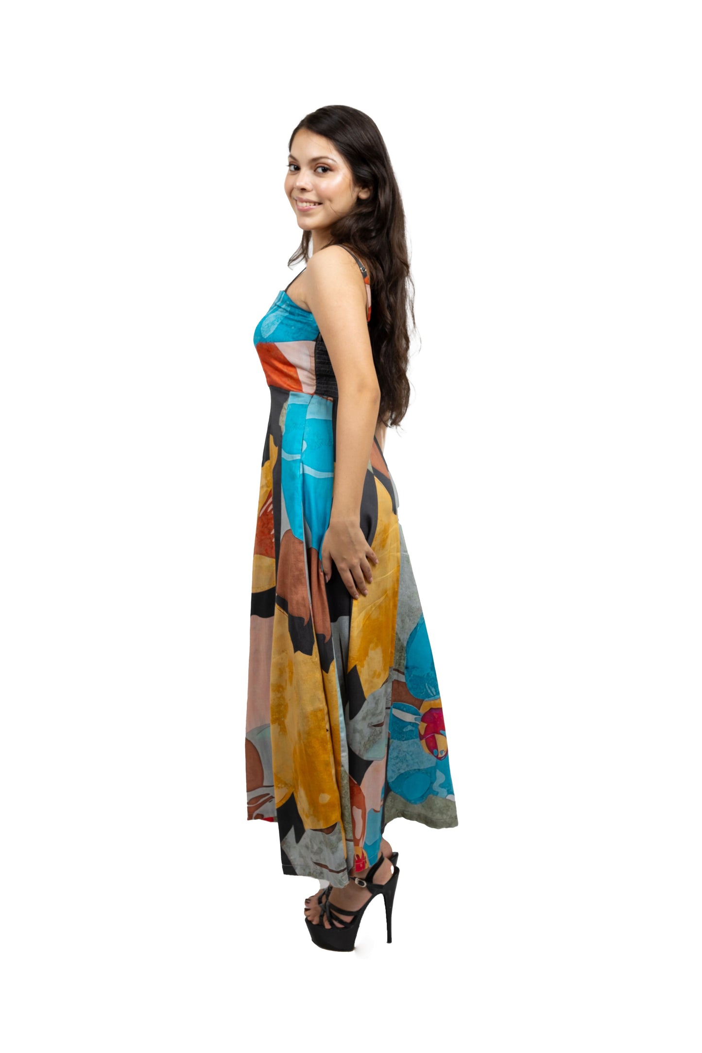 Panel spaghetti dress