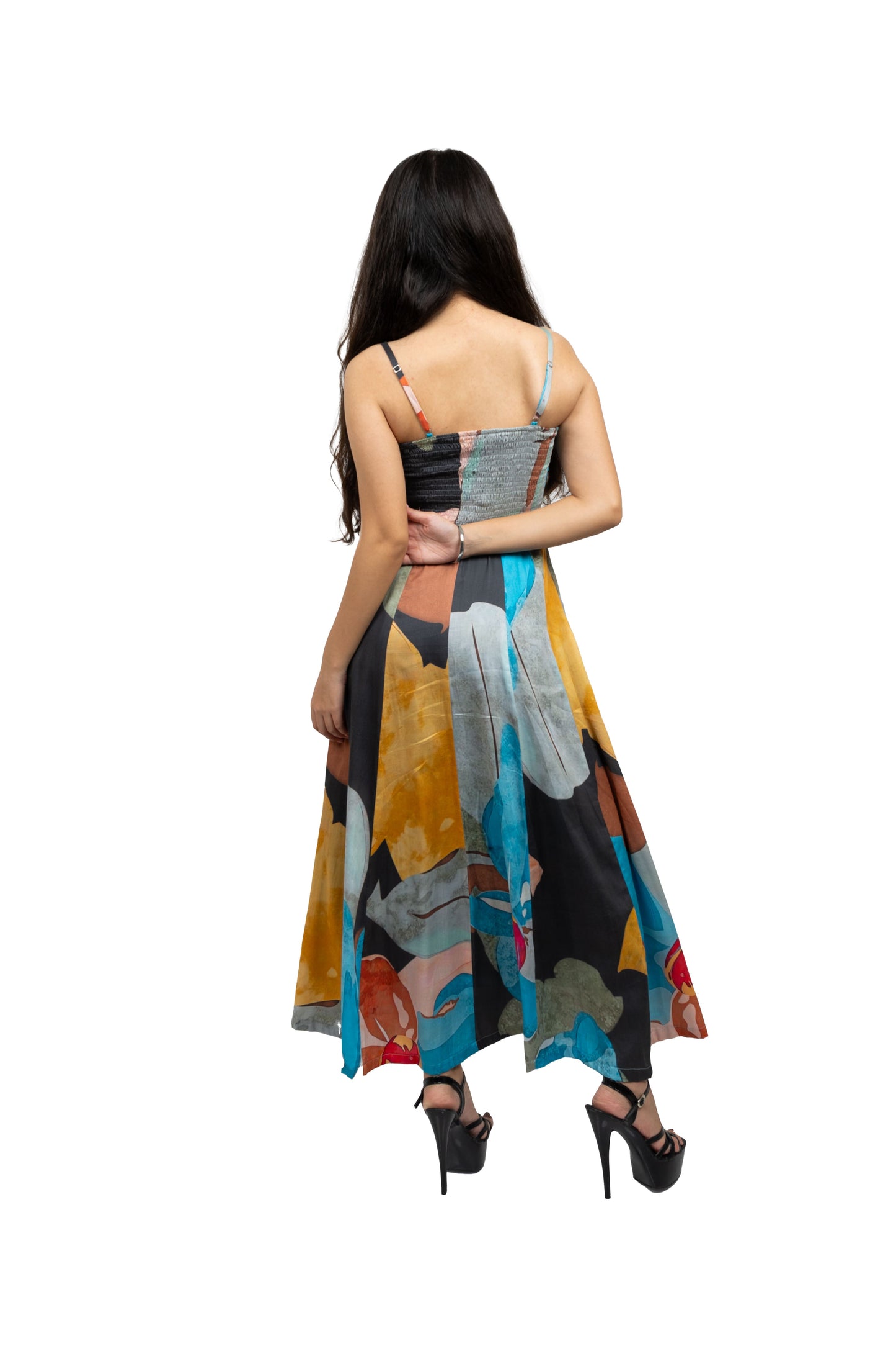 Panel spaghetti dress