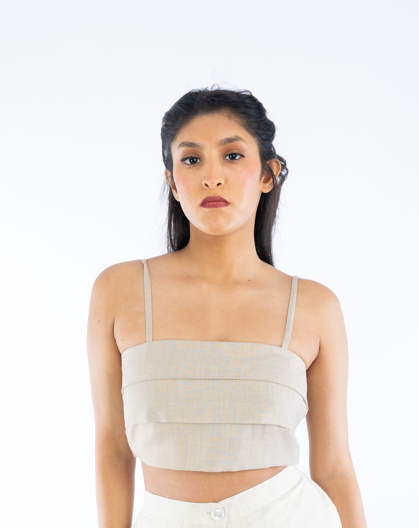 Beige Spaghetti Blouse