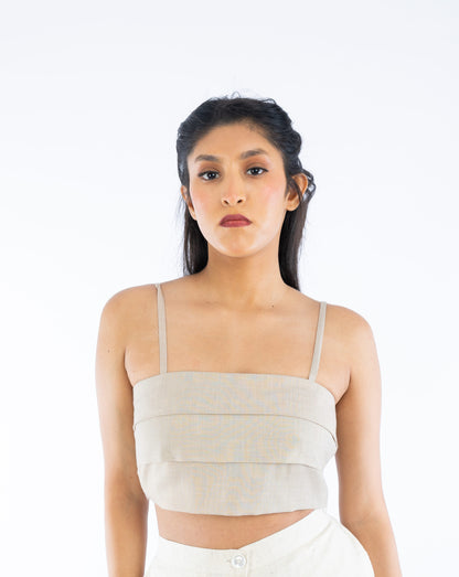 Beige Spaghetti Blouse