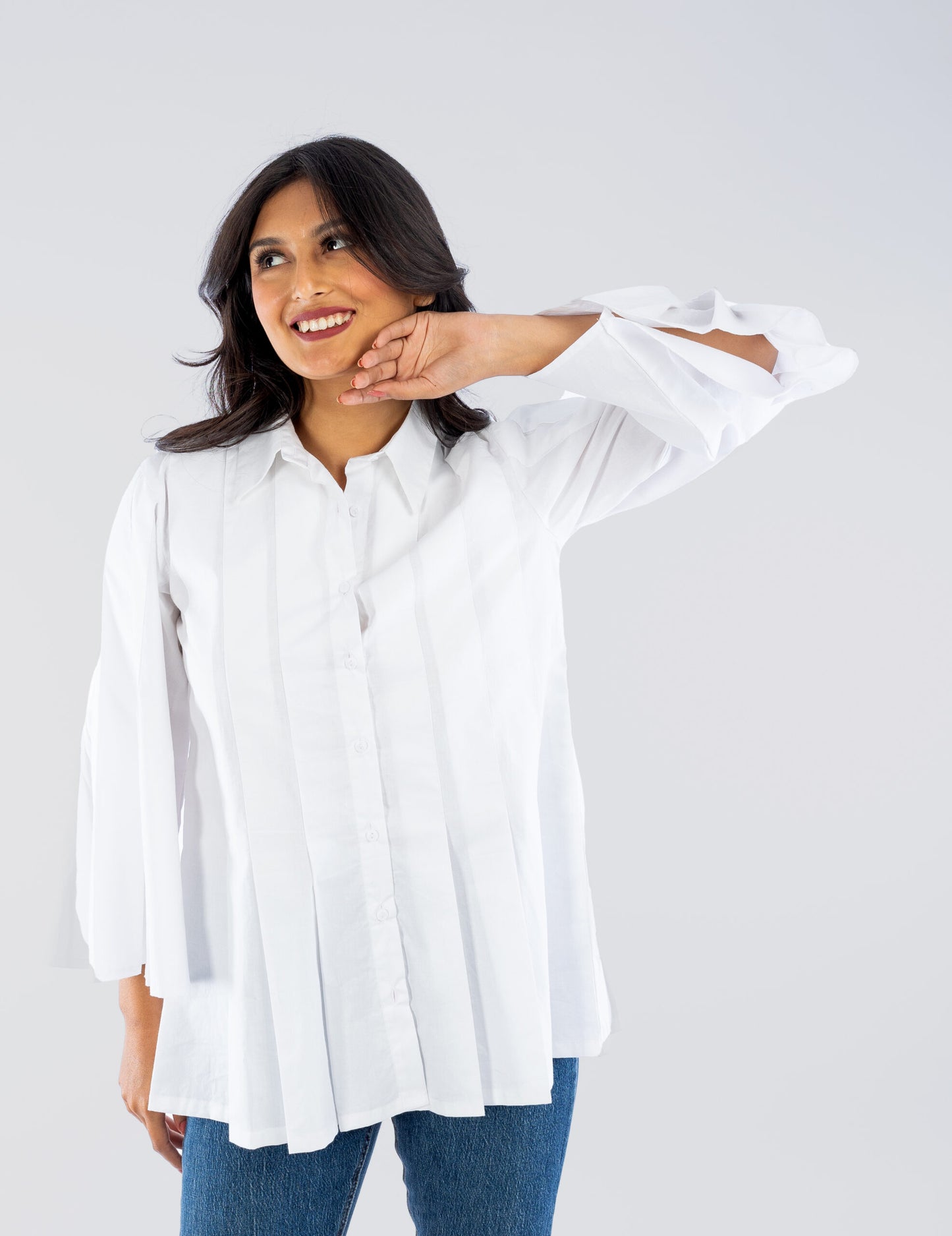 Cotton Pleated Shirt