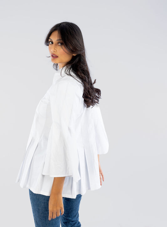 Cotton Pleated Shirt