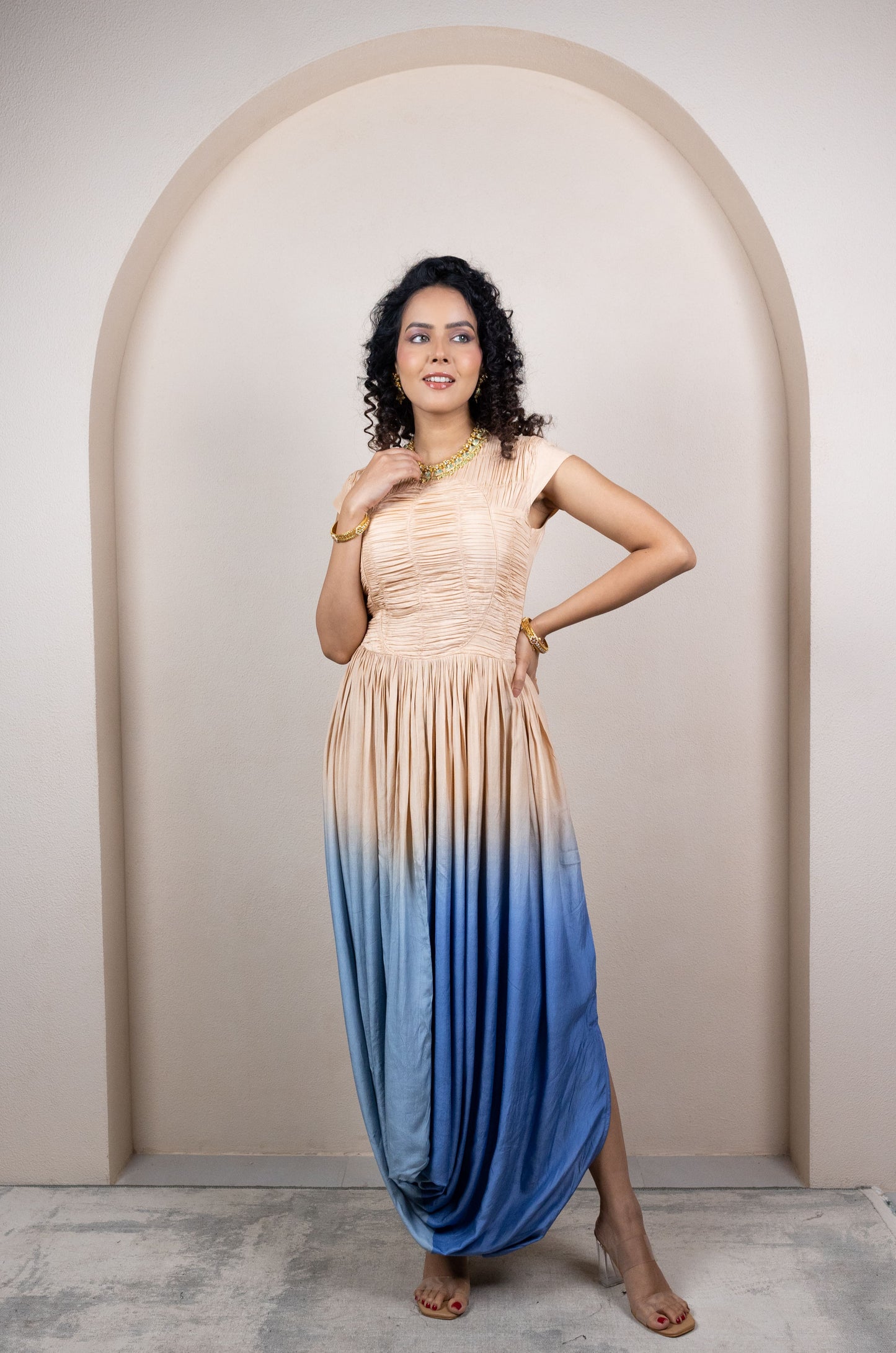 Ombre Draped Dress