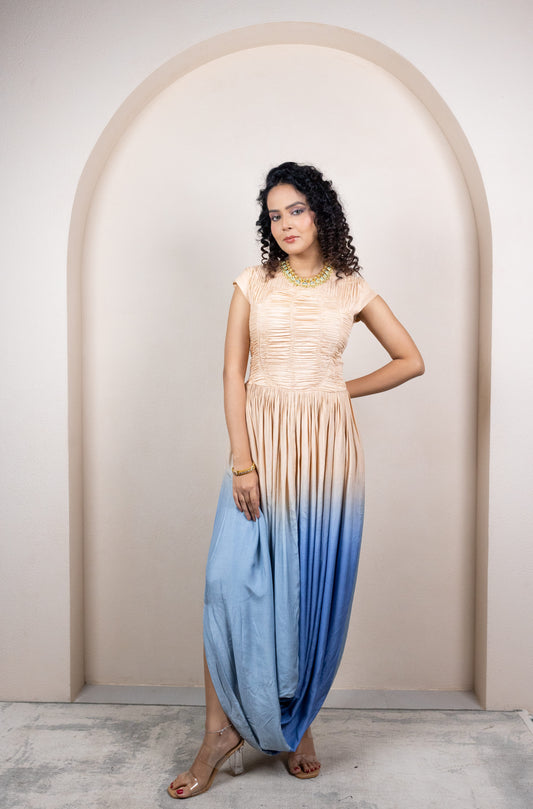 Ombre Draped Dress