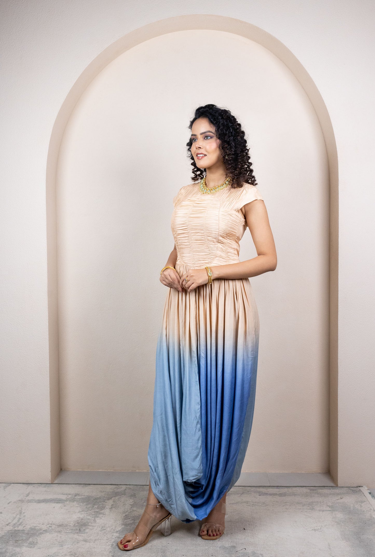 Ombre Draped Dress