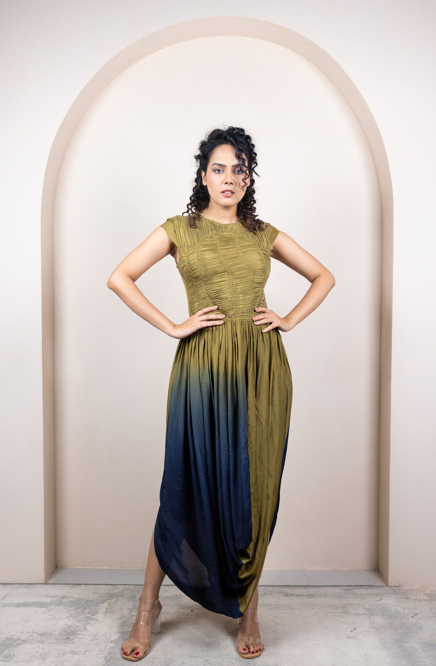 Ombre Draped Dress